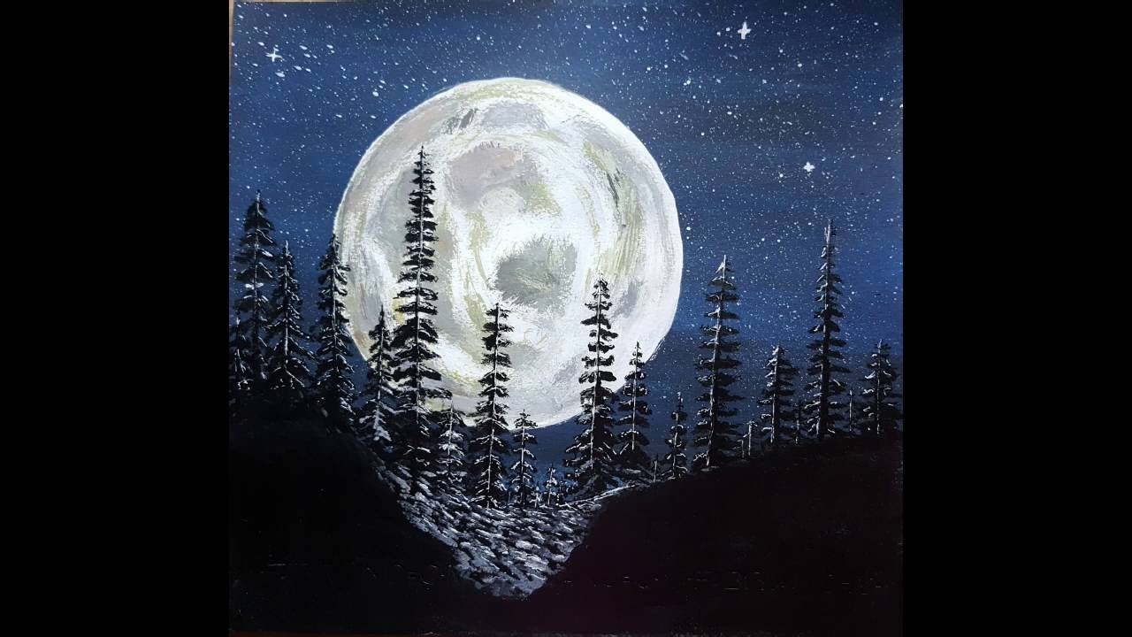 1280x720 How To Paint The Moon - Moon Painting