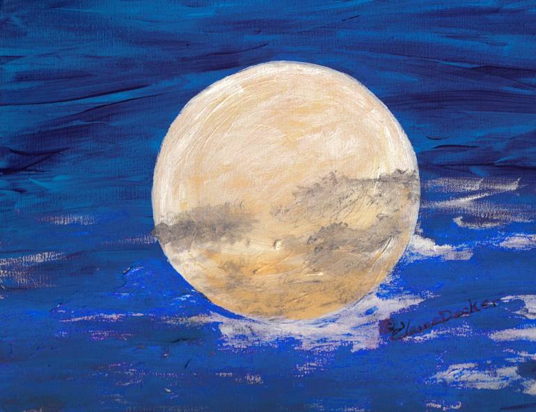 770x591 Saatchi Art Full Moon Painting By Claire Decker - Moon Painting