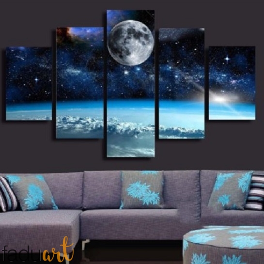 545x545 Stars Amp Moon Wall Painting For Living Room Fadu Art - Moon Painting