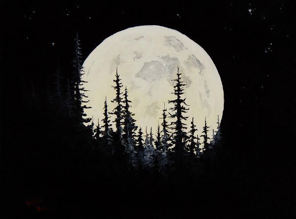 600x444 Bob Ross Paintings For Sale Home Gt Paintings Gt Bob Ross - Moon Painting
