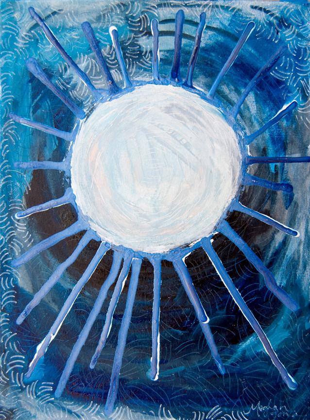 638x864 Be Source, Not Result (Abstract Modern Moon Painting) - Moon Painting Abstract