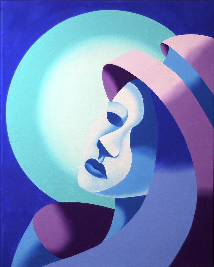 720x900 Mask On The Moon - Moon Painting Abstract