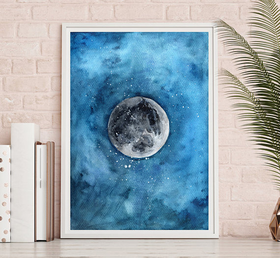 Moon Painting Abstract at PaintingValley.com | Explore collection of ...