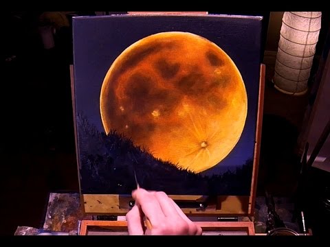 480x360 Harvest Moon - Moon Painting Acrylic