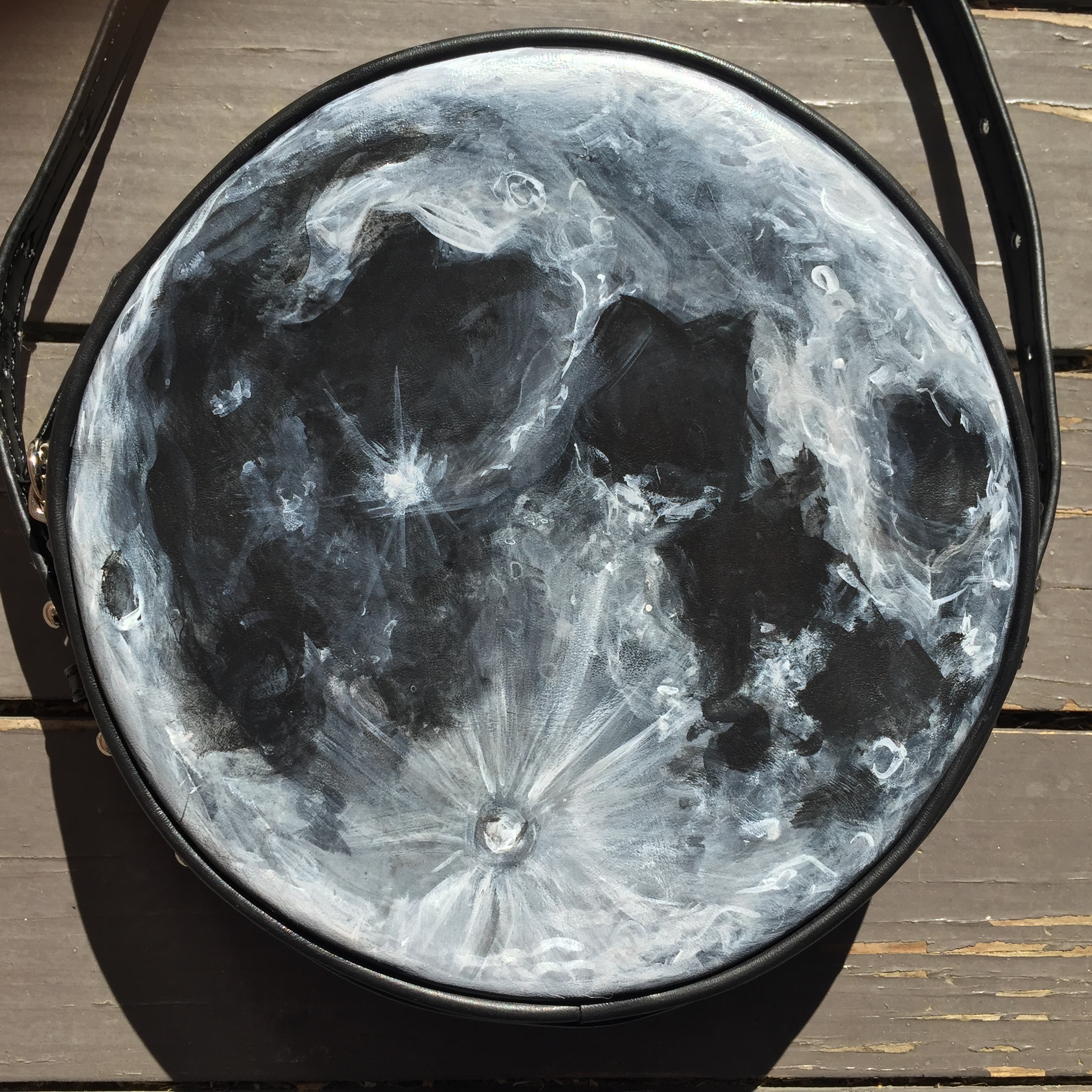2448x2448 I Painted The Moon On A Bag. 7 Round, Using Angelus Acrylic - Moon Painting Acrylic