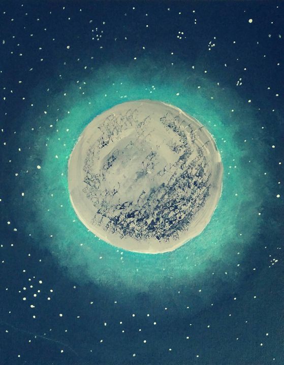 559x720 Mystic Moon Acrylic Painting - Moon Painting Acrylic