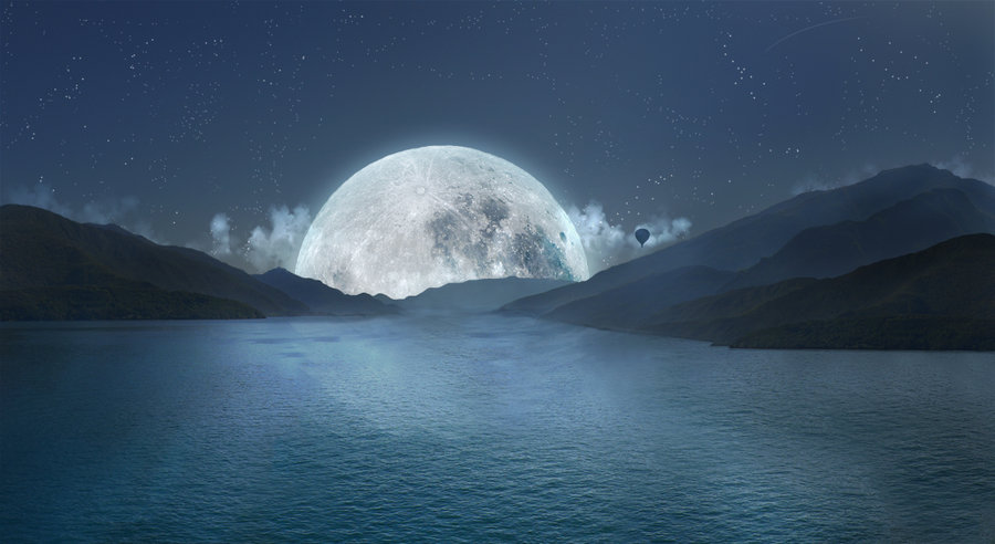 900x492 Moon Matt Painting By Orrisen - Moon Painting Images