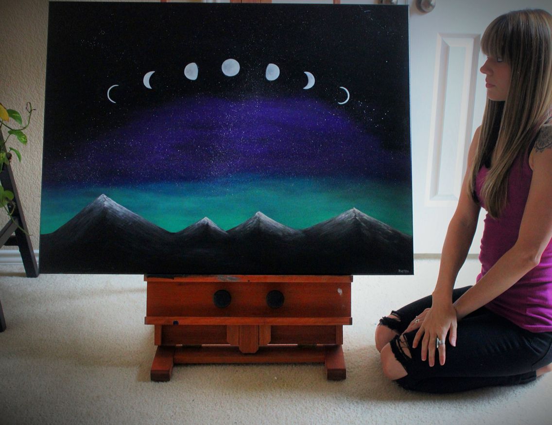 1136x874 Moon Phases Painting Art - Moon Phases Painting