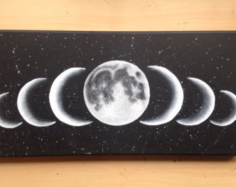 340x270 The Moon Phases Painting Sette Lune 4 X 12 - Moon Phases Painting
