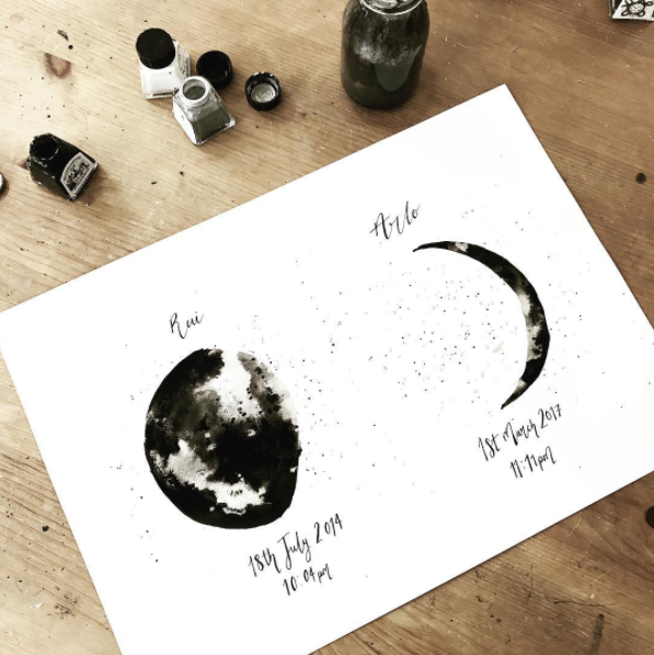 597x598 Birth - Moon Phases Painting