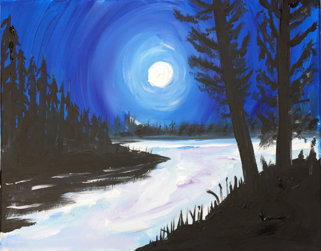 1024x800 Moon Paint N' Party Event Taylor Inn Paint N' Party - Moon Reflection Painting