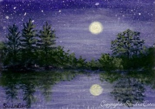 320x225 Paintings By Sandra Estes My Reflections Of Grace November 2009 - Moon Reflection Painting