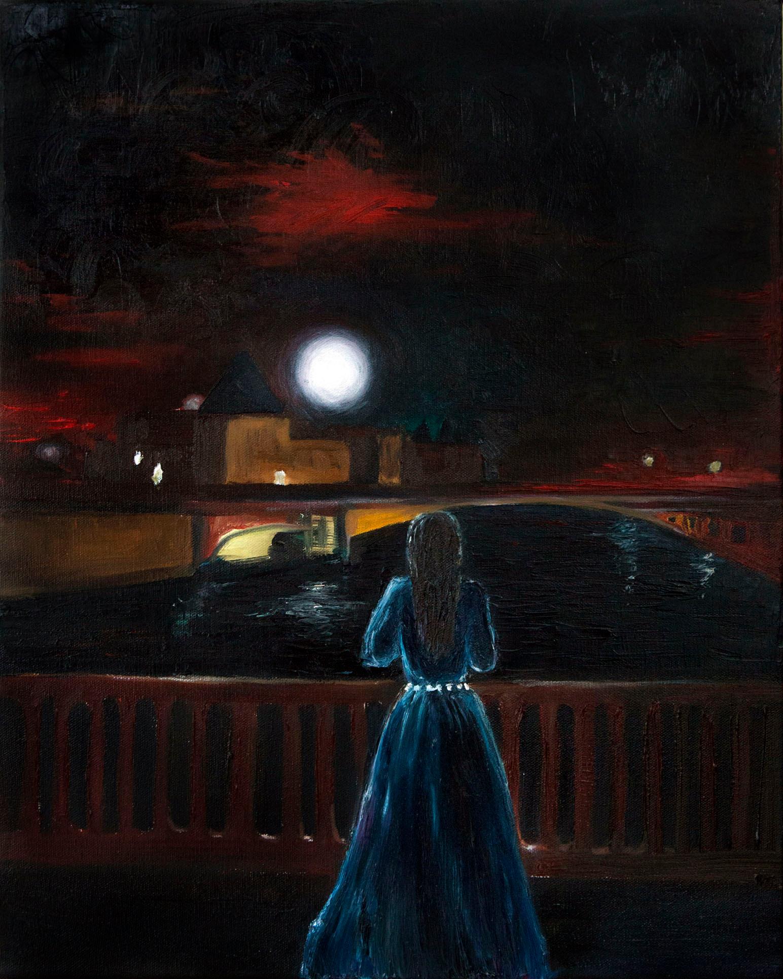 1544x1930 Moon River Oil Paint On Canvas X Catalina Toro Art - Moon River Painting