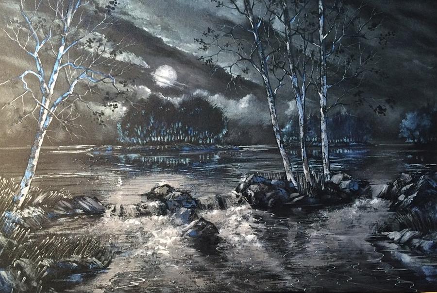 900x603 Moon River Painting By Ford Smith - Moon River Painting