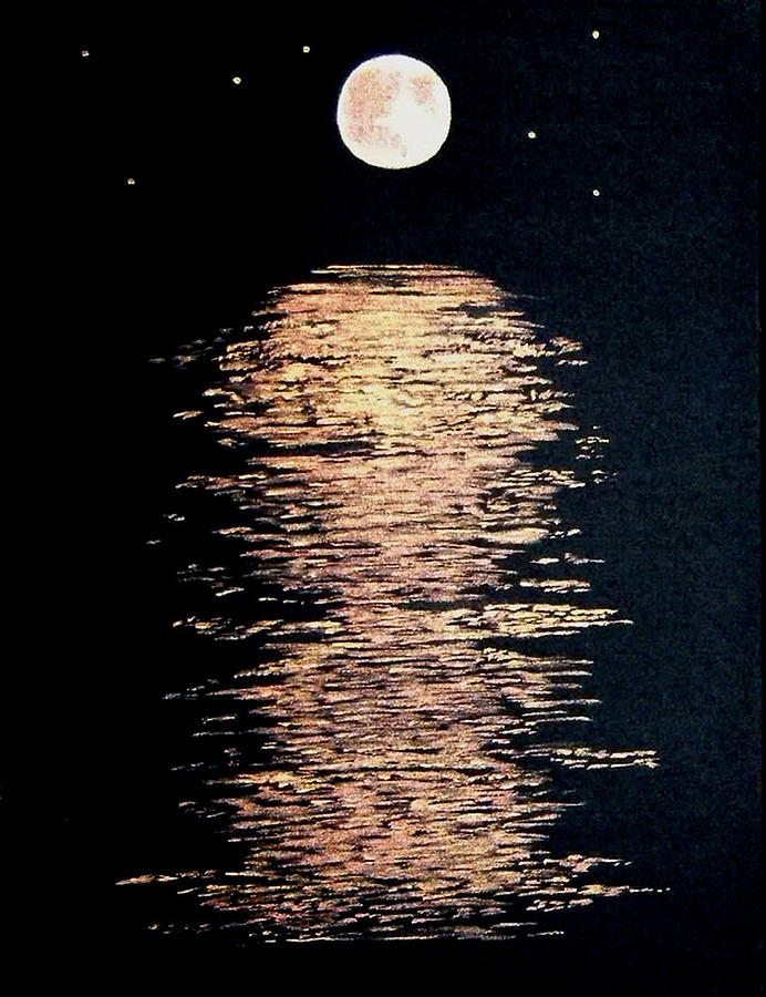 692x900 Moon River Painting By Linda Powell - Moon River Painting