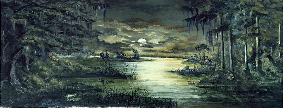 900x346 Moon River Painting By Rita Smith - Moon River Painting