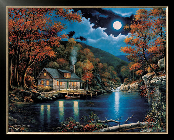 600x483 Patchwork Diy Diamond Painting Kits Set Handcraft Cottage Moon - Moon River Painting