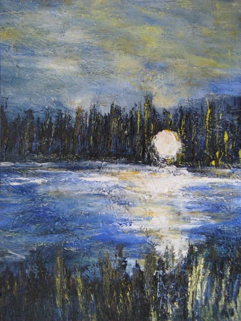 770x1027 Saatchi Art Moon River Painting By Leslie Fehler - Moon River Painting