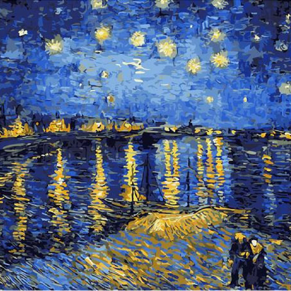 600x600 Diy Blue Moon River Painting By Numbers Milanonovelty - Moon River Painting