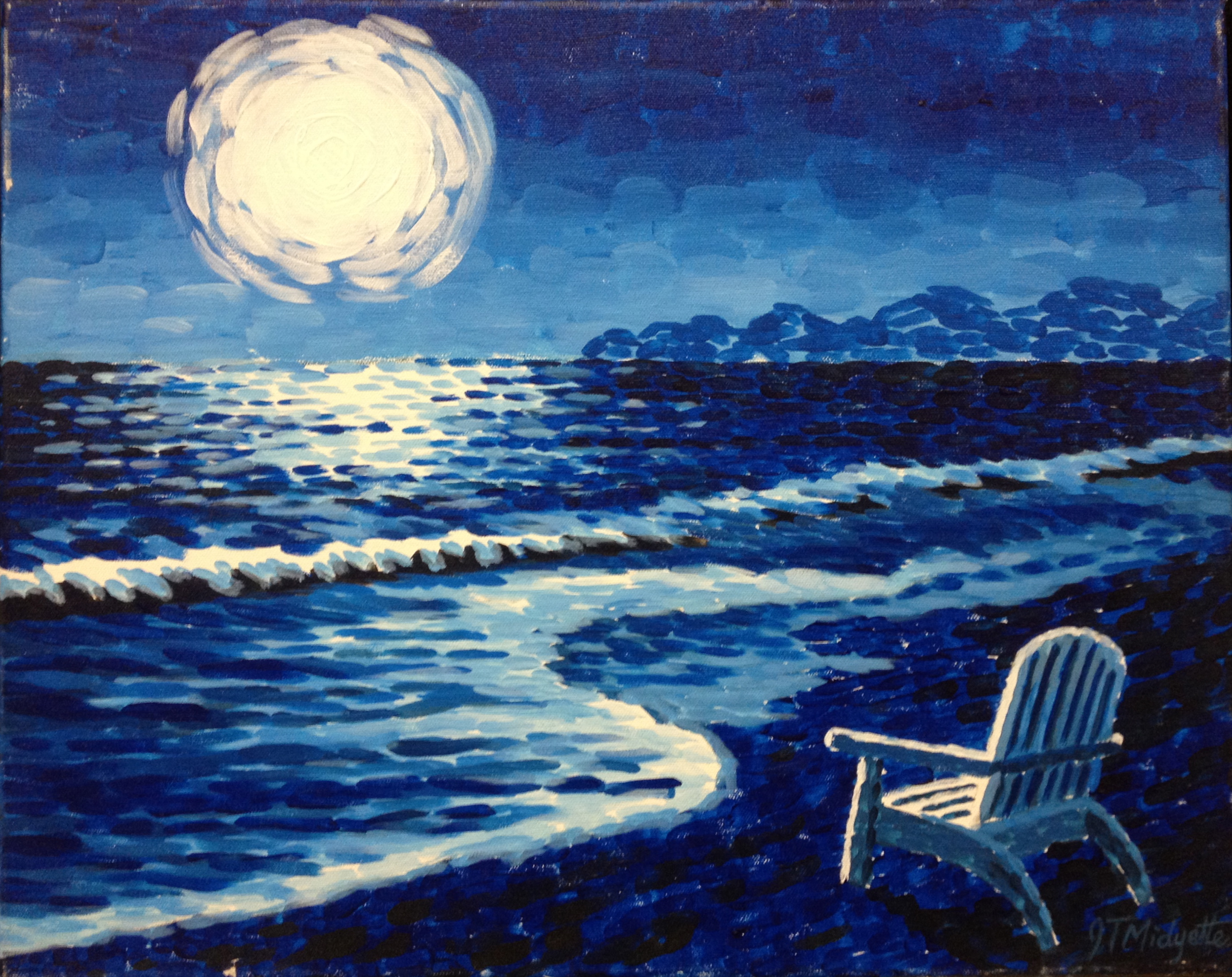 2766x2193 Moonlight Beach Oyster Point, Va Wine Amp Design - Moonlight Beach Painting
