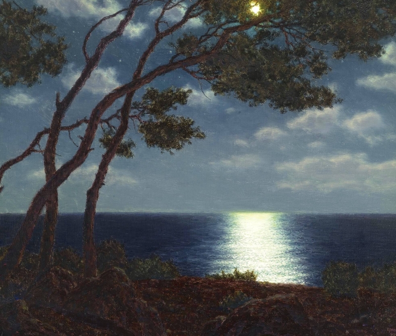 800x678 Moonlight On The Water Painting Ivan Fedorovich Choultse Oil - Moonlight On Water Painting