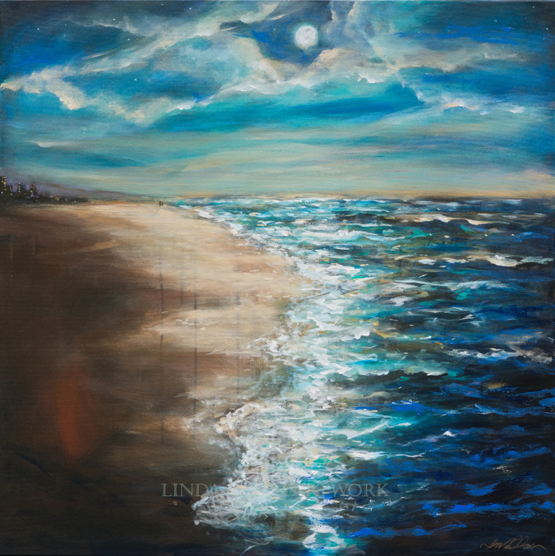 799x800 Moonlight On Water - Moonlight On Water Painting