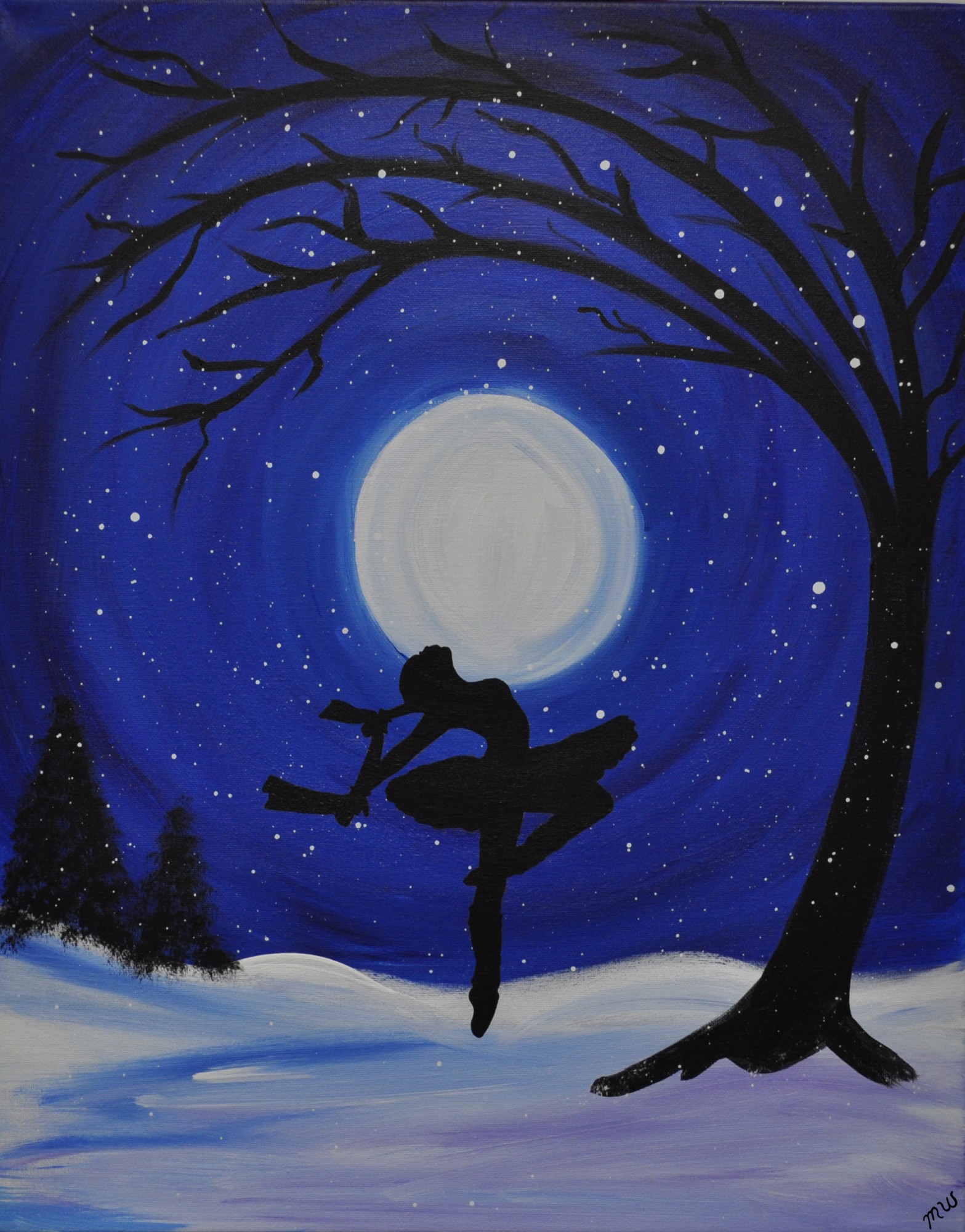 1567x2000 Painting Party! Moonlight Ballet (Dec 28, 2015) - Moonlight Painting