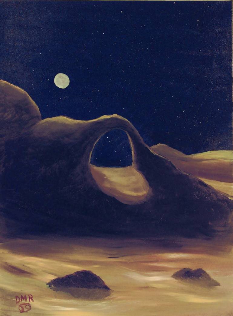 770x1042 Saatchi Art Solitude And Moonlight Painting By David Richers - Moonlight Painting
