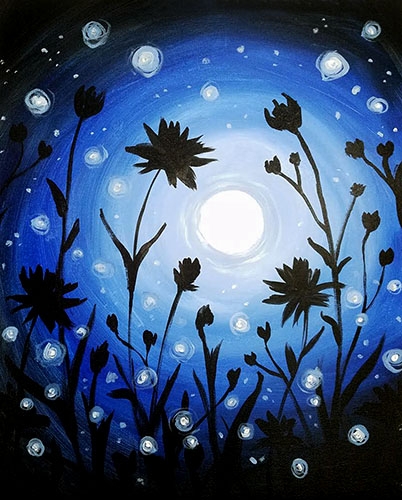 402x500 Saffron's 05022018 Paint Nite Event - Moonlight Painting