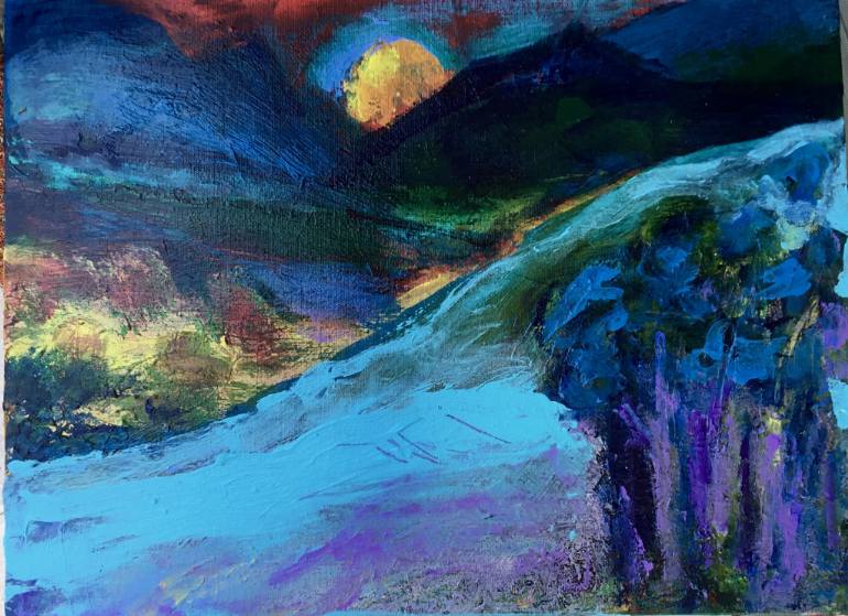 770x559 Saatchi Art Moonscape Painting By Ruth Kolman Brophy - Moonscape Painting