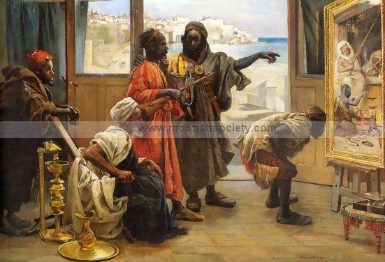 551x376 Painting Of Moors Studying A Painting Moorish Society - Moorish Painting