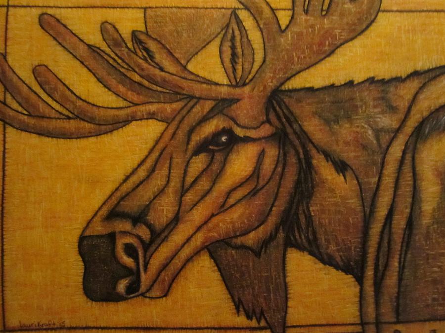 900x675 Moose Head Painting By Lauri Kraft - Moose Head Painting