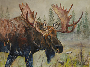 300x222 Moose Head Paintings Fine Art America - Moose Head Painting