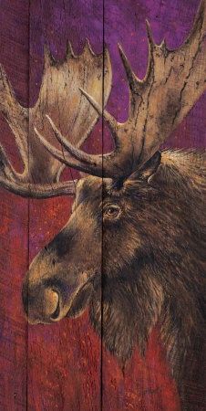226x450 Moose Painted On Fence Wood. Animals Moose, Fences - Moose Head Painting