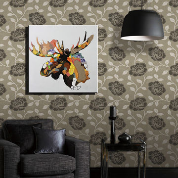 360x360 China Hand Painted Moose Head Canvas Oil Painting Wall Art Home - Moose Head Painting