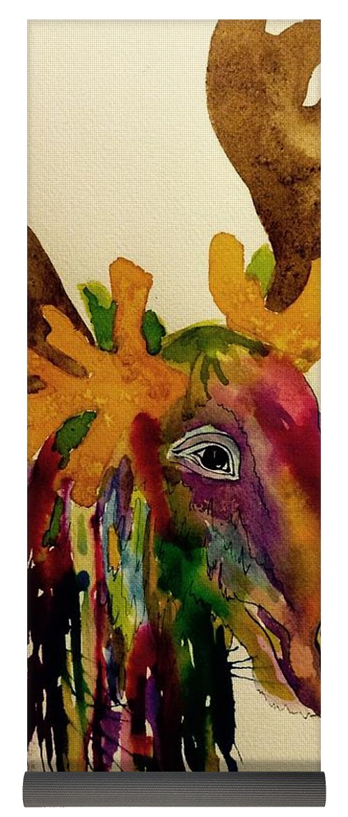 500x1171 Colorful Moose Head - Moose Head Painting