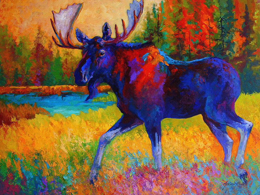 900x674 Majestic Monarch - Moose Painting