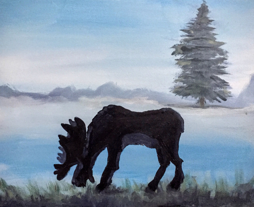 828x676 Pnw Winter Moose Paint Amp Sip Night - Moose Painting