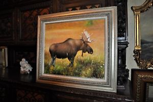 300x200 The Most Beautiful Large Moose Painting By Well Known Artist Ebay - Moose Painting