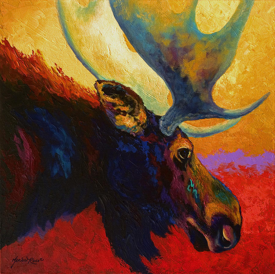900x897 Alaskan Spirit - Moose Painting