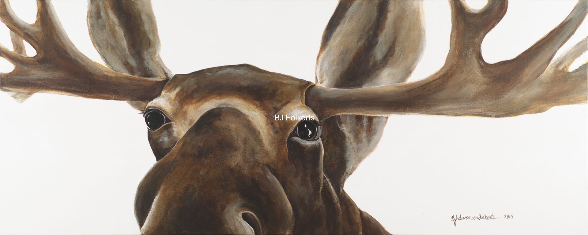1920x769 Mr. Moose - Moose Painting Canvas