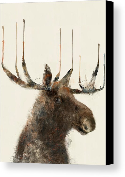 533x750 The Moose Canvas Print Canvas Art By Bleu Bri - Moose Painting Canvas