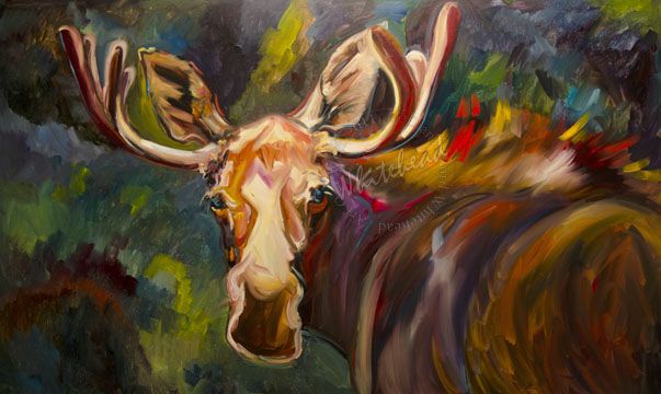 603x360 Diane Whitehead Art - Moose Painting Canvas