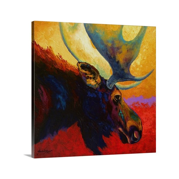 Moose Painting Canvas at PaintingValley.com | Explore collection of ...