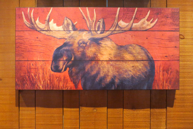 640x427 Moose Winooski's Say What! Loulou Downtown - Moose Painting On Wood