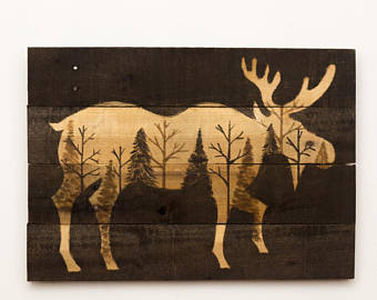 340x270 Moose Art Etsy - Moose Painting On Wood
