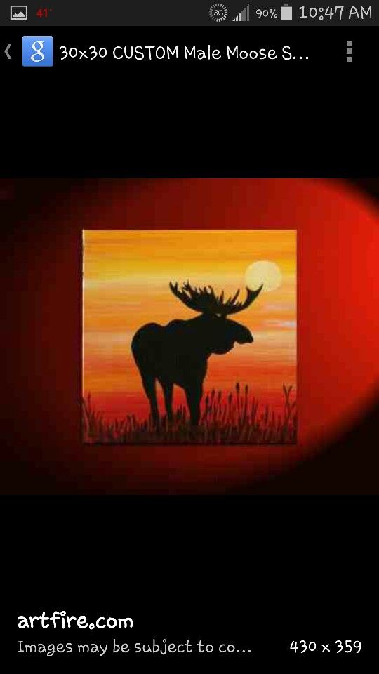 540x960 Pin By Tiffany Gaines On Painting And Other Projects - Moose Silhouette Painting