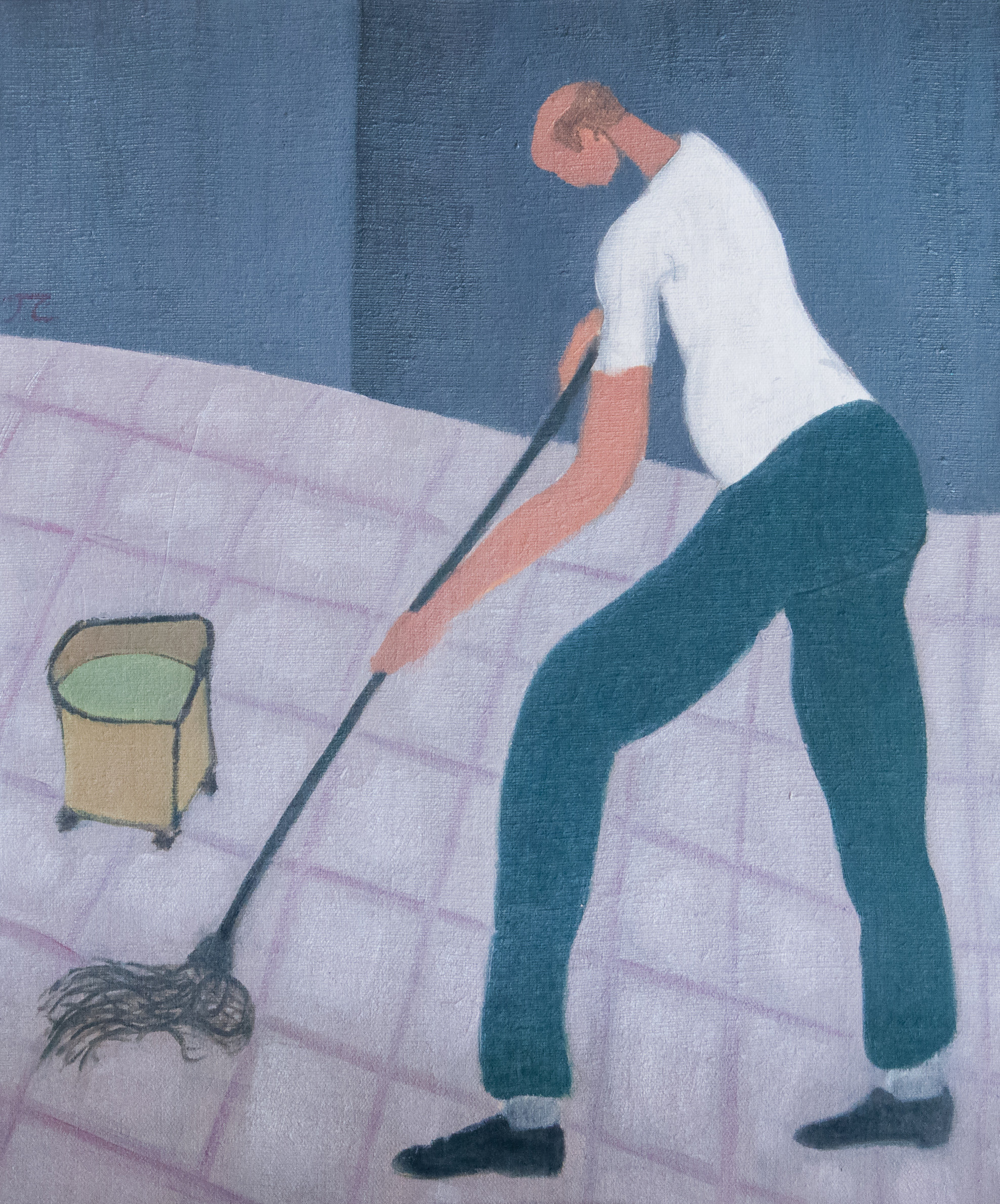 1975x2378 Man With Mop Jerry Cantwell - Mop Painting