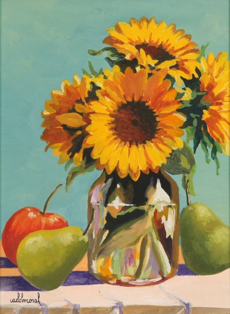 770x1054 Saatchi Art Sunflowers In Bloom Painting By Antonio Del Moral - Moral Painting