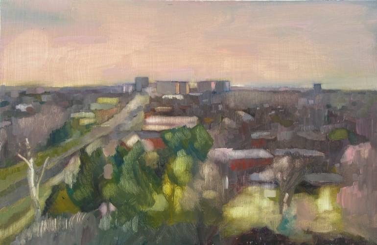 770x501 Saatchi Art View Of Falls Church After Storm Painting By Craig Moran - Moran Painting